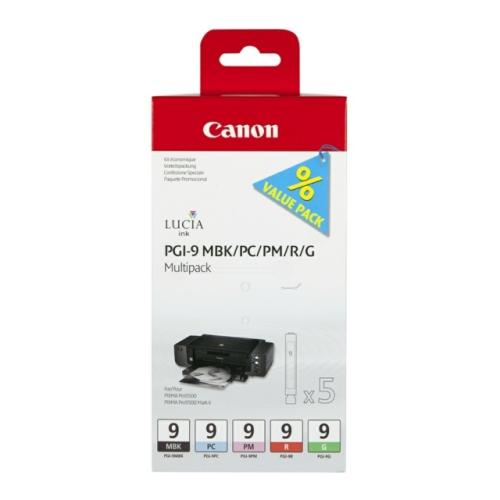 Canon drukas kasetne melns mato / cianfotogrāfija / magenta fotogrāfija / sarkans / zaļš (1033B013 / PGI9) (multipack)