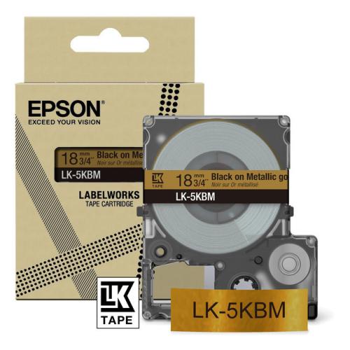 Epson etiķetes melns / zelts (C53S672093 / LK5KBM)