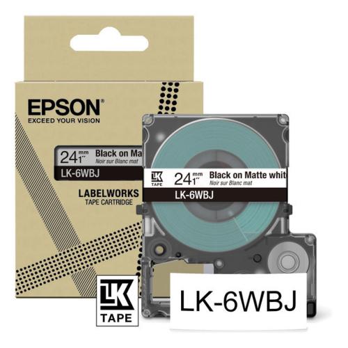 Epson etiķetes melns / balts (C53S672064 / LK6WBJ)