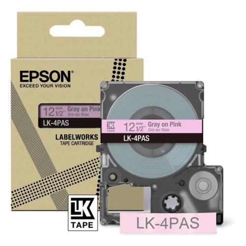 Epson etiķetes gray/rozā (C53S672103 / LK4PAS)