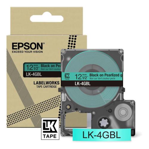 Epson etiķetes melns / zaļš (C53S672102 / LK4GBL)