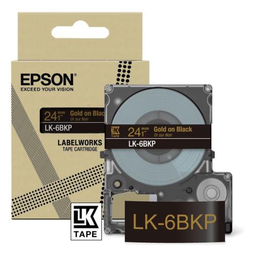 Epson etiķetes melns / zelts (C53S672096 / LK6BKP)