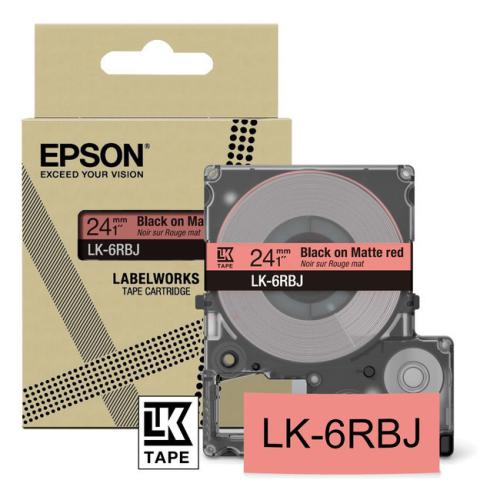 Epson etiķetes melns / sarkans (C53S672073 / LK6RBJ)