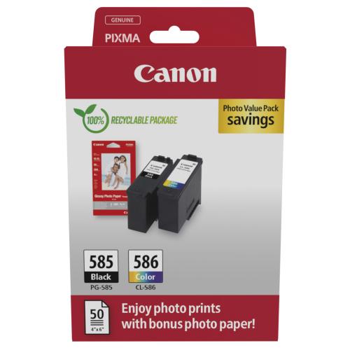 Canon tintes kasetne / fotopapīrs melns / krāsa (6205C004 / PG585CL586) (Divkāršs iepakojums, multipack)